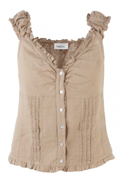 Coll64 Leinen-Bluse im Bustier-Stil