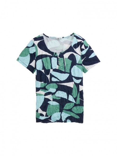 Crinkle T-Shirt mit Muster