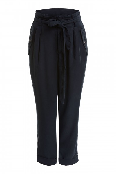 Oui weite Hose mit Paperbag-Bund im Utility-Stil