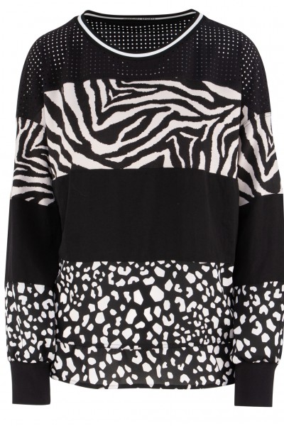 Marc Cain Sports Blusenshirt mit Mustermix und Perforation