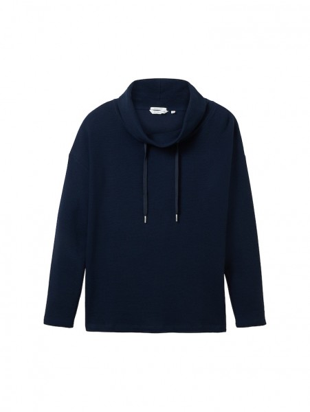 Tom Tailor Strukturiertes Sweatshirt mit Rollkragen