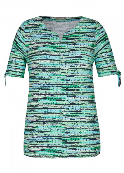 Rabe T-Shirt mit sbstraktem Muster und Schleifen am Ärmel