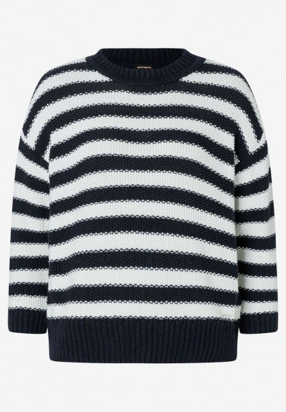 Strukturpullover mit Streifen marine/ecru Frühjahrs-Kollektion