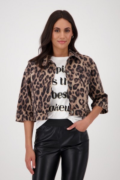Monari kurze Jacke mit Leo-Print