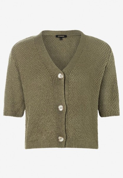 More &amp; More Kurzarm-Cardigan tundra olive