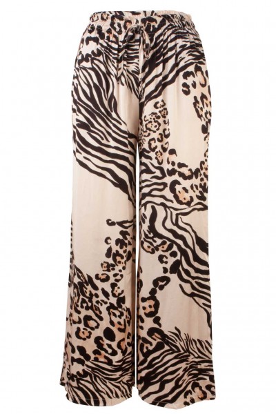 Coll64 Seiden-Hose mit Animal-Print