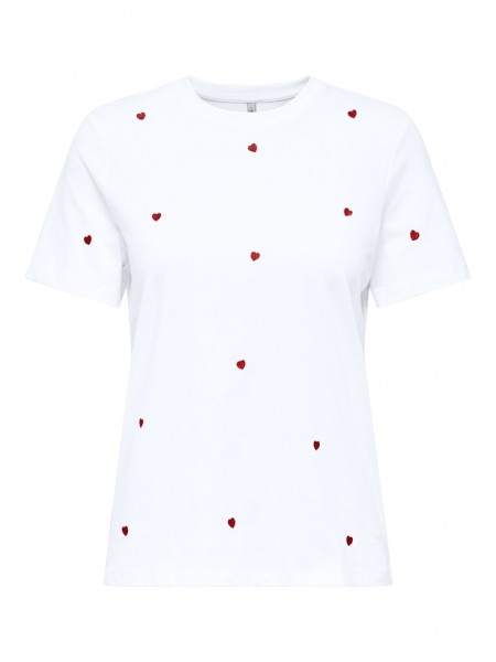 Only T-Shirt Ketty mit Herz Aufdruck