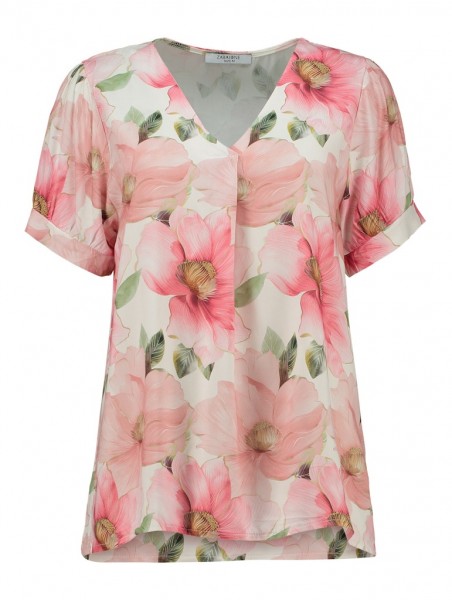 Zabaione Shirt mit V-Ausschnitt