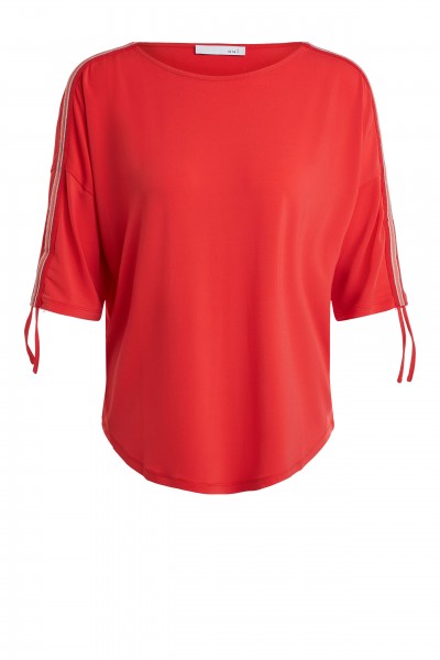 Oui Shirt mit schimmernden Seitenstreifen
