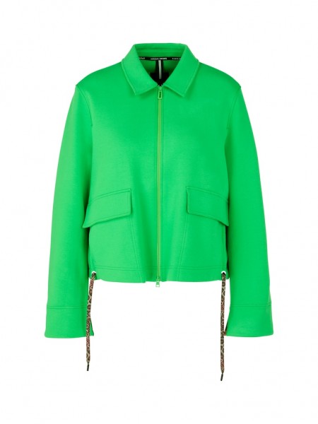 Sweatjacke in Jersey mit Zipp