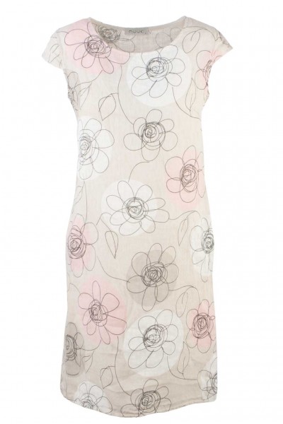 Coll64 Leinenkleid mit Blumenprint