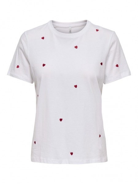 Only T-Shirt Ketty mit Herz Aufdruck