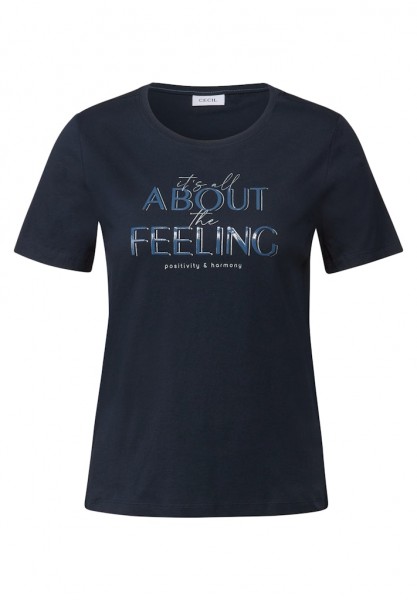 Cecil Shirt mit Wording Artwork