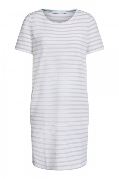 Oui Kleid mit beigefarbenen Streifen