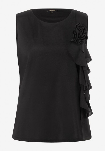 More &amp; More Top mit Blumenbrosche schwarz