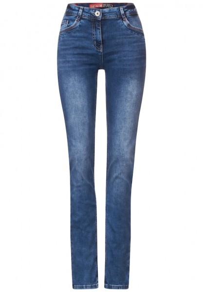 Cecil Slim Fit Jeans in Mittelblau