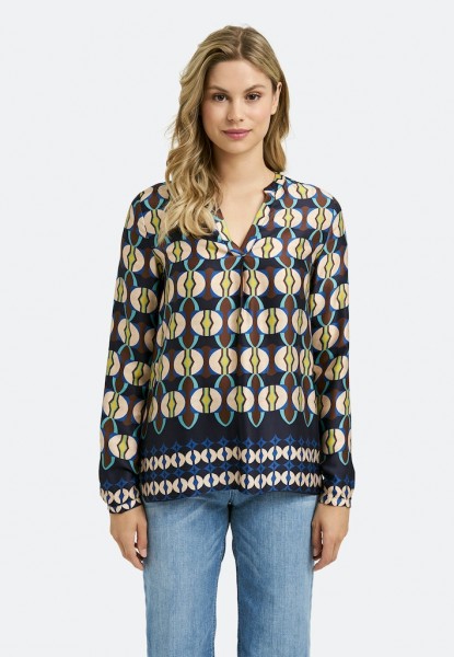 Milano Italy Bluse mit V-Ausschnitt