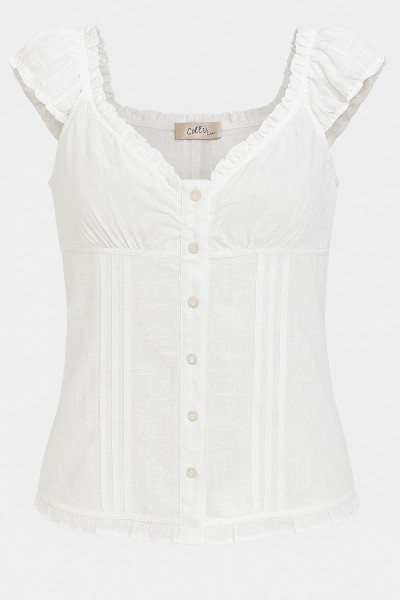 Coll64 Leinen-Bluse im Bustier-Stil