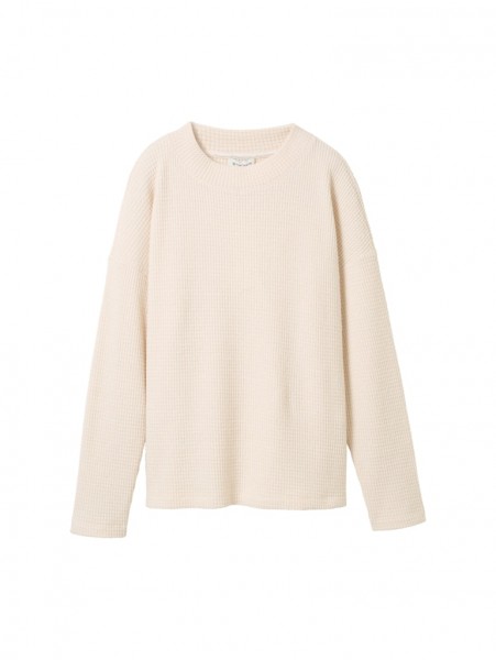 Sweatshirt mit Waffelstruktur
