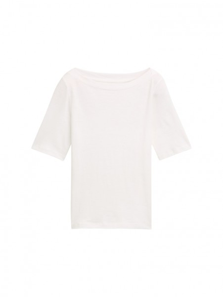 T-Shirt mit U-Boot-Ausschnitt