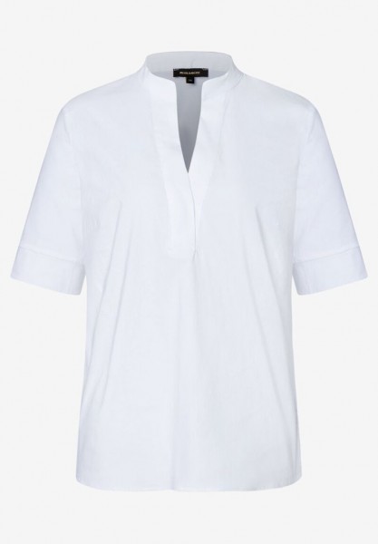 Baumwoll/Stretch Bluse mit Stehkragen weiß Sommer-Kollektion