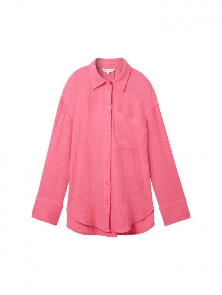 Tom Tailor Musselin Oversized Bluse mit Struktur