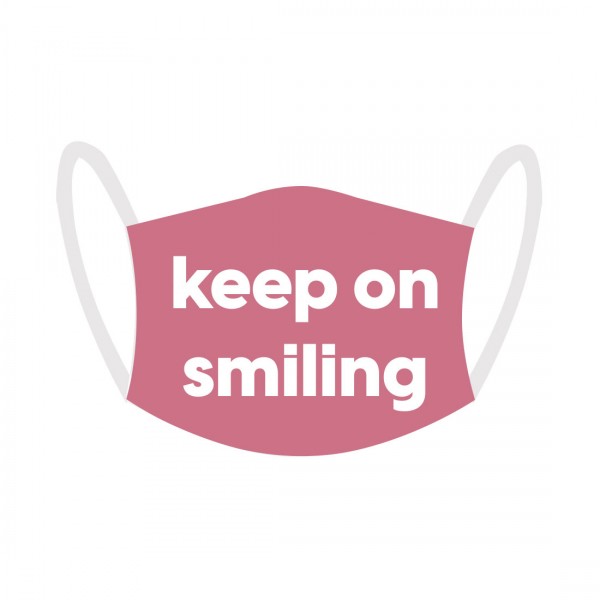 Be Famous Mund-Nasen-Shirt "keep on smiling"