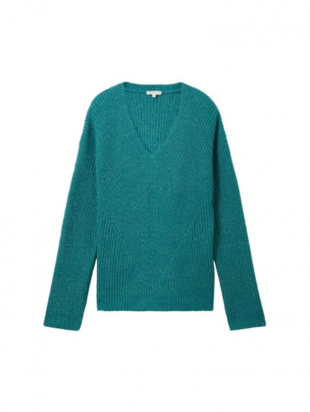 V-Ausschnitt Strickpullover