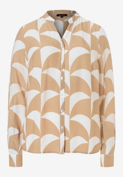 Viskosebluse offwhite/camel Frühjahrs-Kollektion