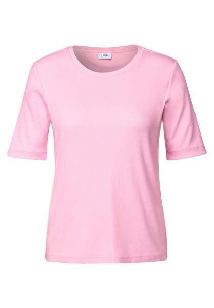 Cecil Basic Rippstruktur T-Shirt