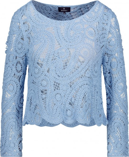 Monari Pullover mit Cornelly-Häkelmuster