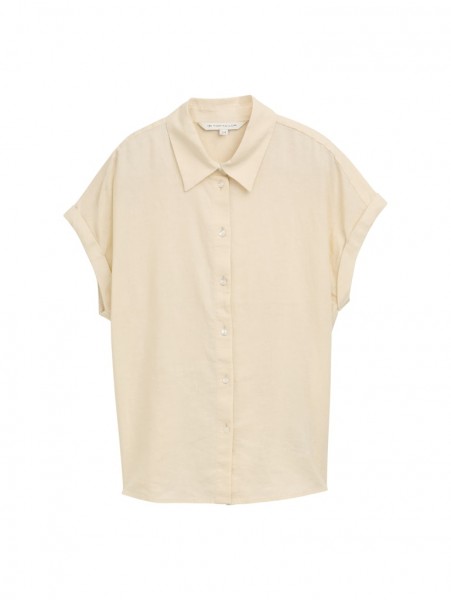 Tom Tailor Loose Fit Bluse mit Leinenanteil