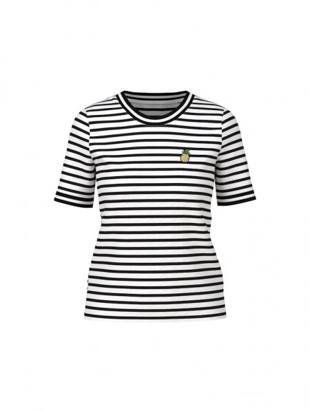 Geringeltes Rippen-T-Shirt