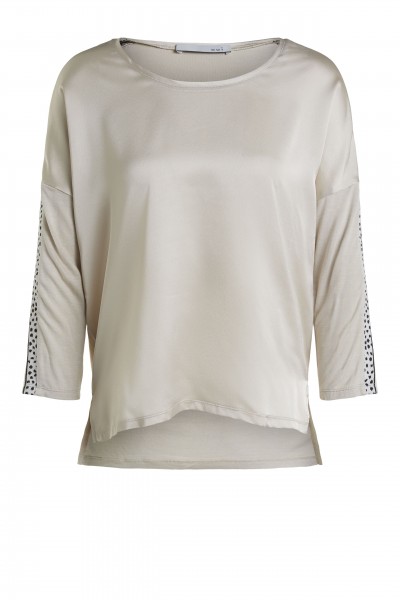 Oui Blusenshirt mit Satin-Front