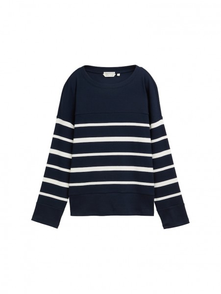 Ripp Langarmshirt mit Streifenmuster