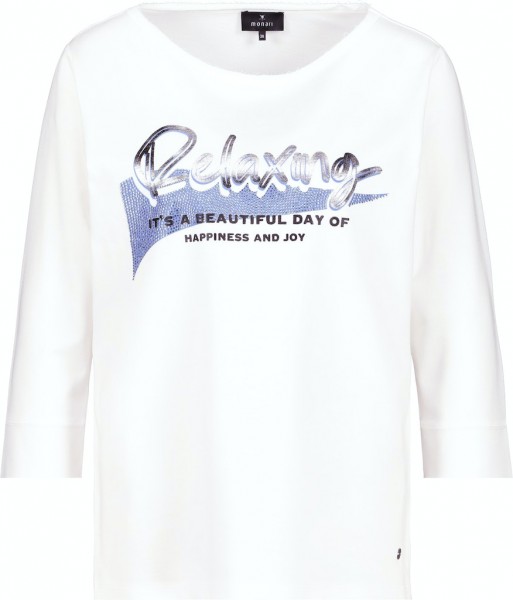 Monari Shirt mit glänzendem Schriftdruck
