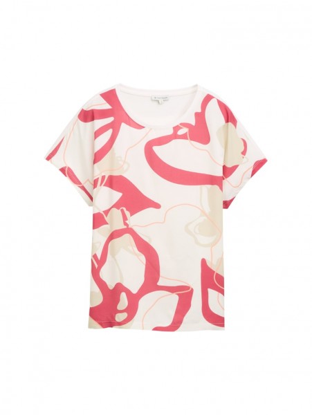 T-Shirt im Material-Mix