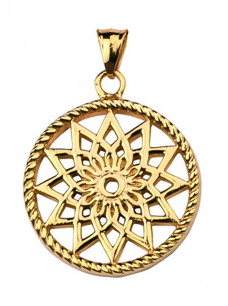 Traumfänger Anhänger gold Stern 4,5 cm