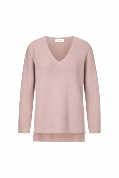 Rich & Royal Pullover mit V-Neck und High-Low-Saum