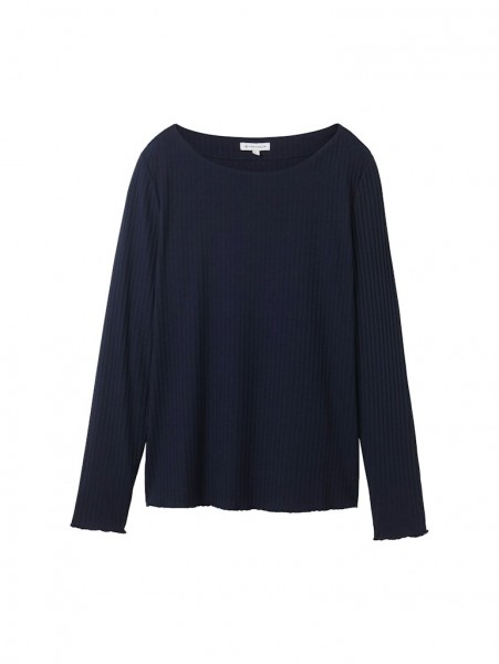 Langarmshirt mit grobem Ripp