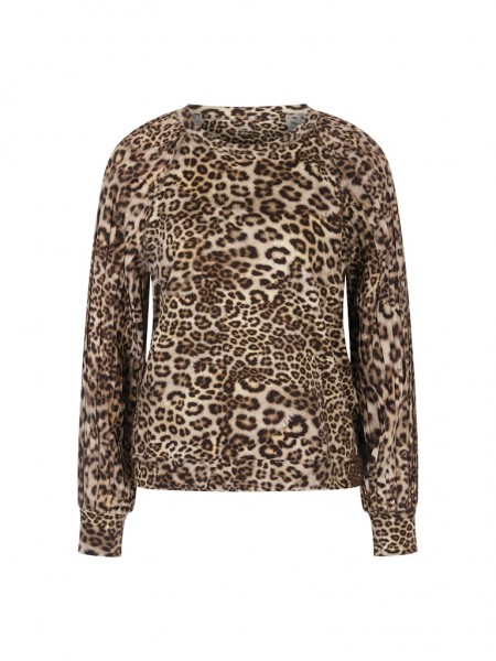 Leo-Bluse mit Plissee-Ärmel