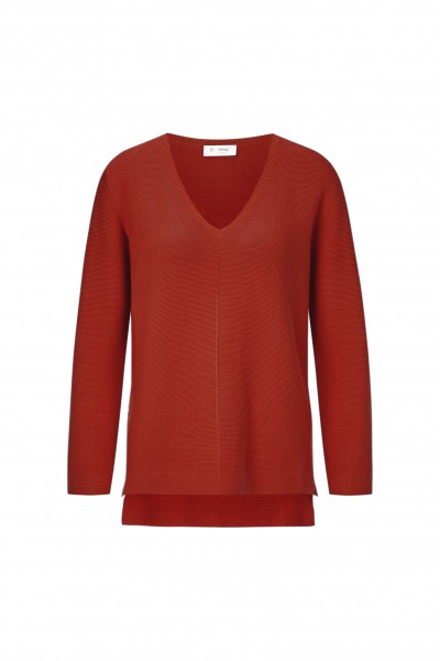 Rich & Royal Pullover mit V-Neck und High-Low-Saum