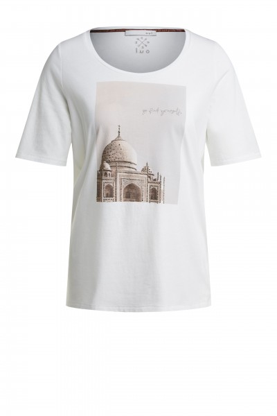 Oui T-Shirt mit Foto-Print und Stick-Detail