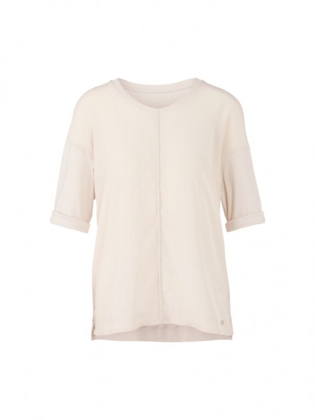 Weite Bluse in Materialmix