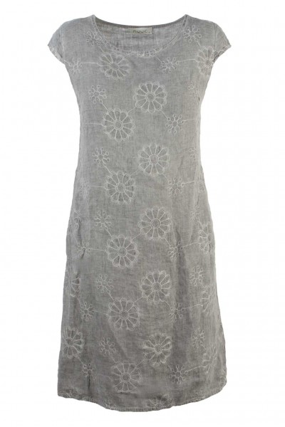 Nuuc Leinenkleid mit Blumenstick