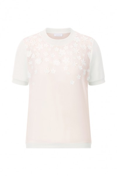 Rich &amp; Royal Knit Mat Mix T- Shirt with flower application