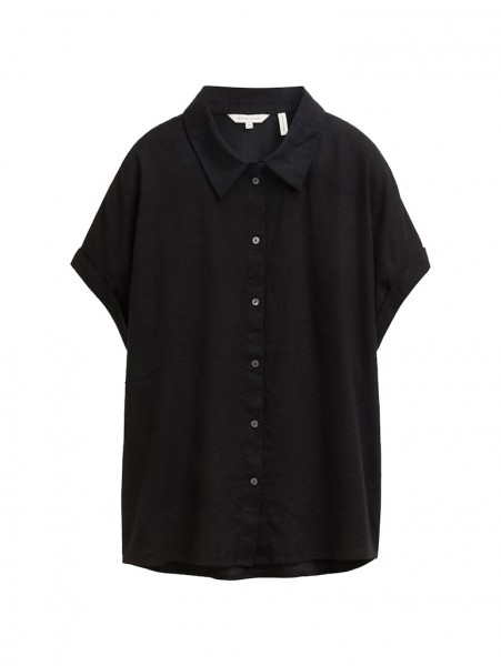 Tom Tailor Loose Fit Bluse mit Leinenanteil