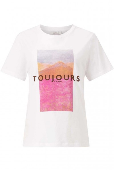 Rich &amp; Royal T-Shirt mit Frontprint &quot;Toujours&quot;