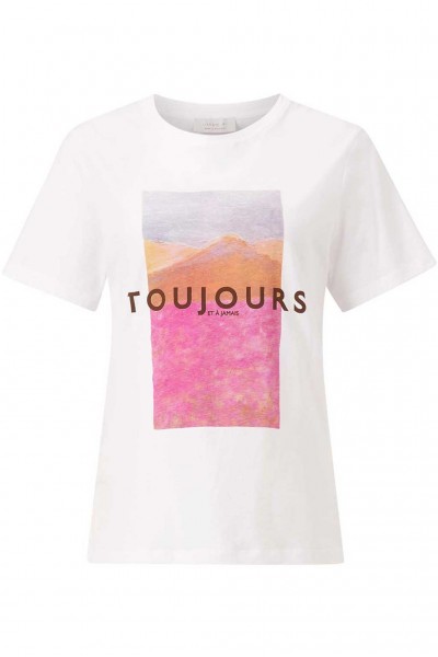 Rich & Royal T-Shirt mit Frontprint "Toujours"