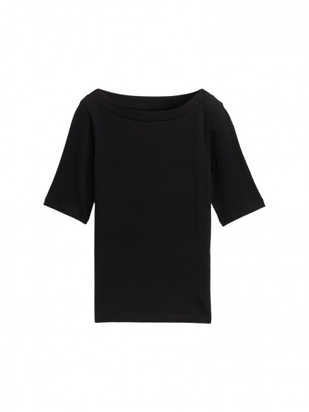 T-Shirt mit U-Boot-Ausschnitt